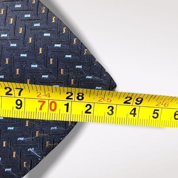 Bellissimo | Midnight Blue Patterned 100% Silk Tie - Picture 7 of 7